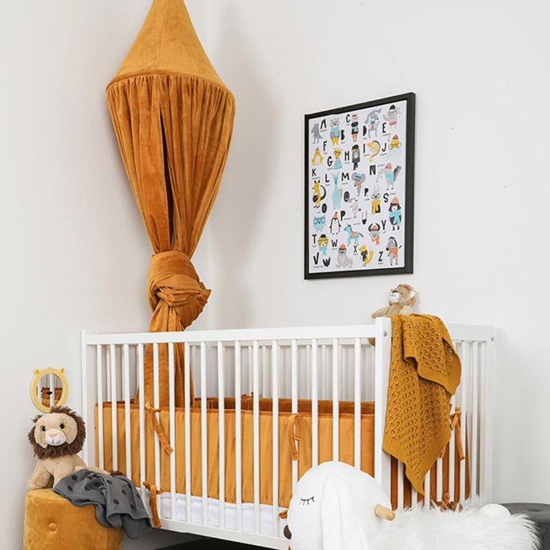 Fresh Kid Sänghimmel Sammet Mustard (44x250cm)