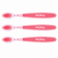 Nuby Blødkantet varmefølsom ske Pink +3m (3-pak)