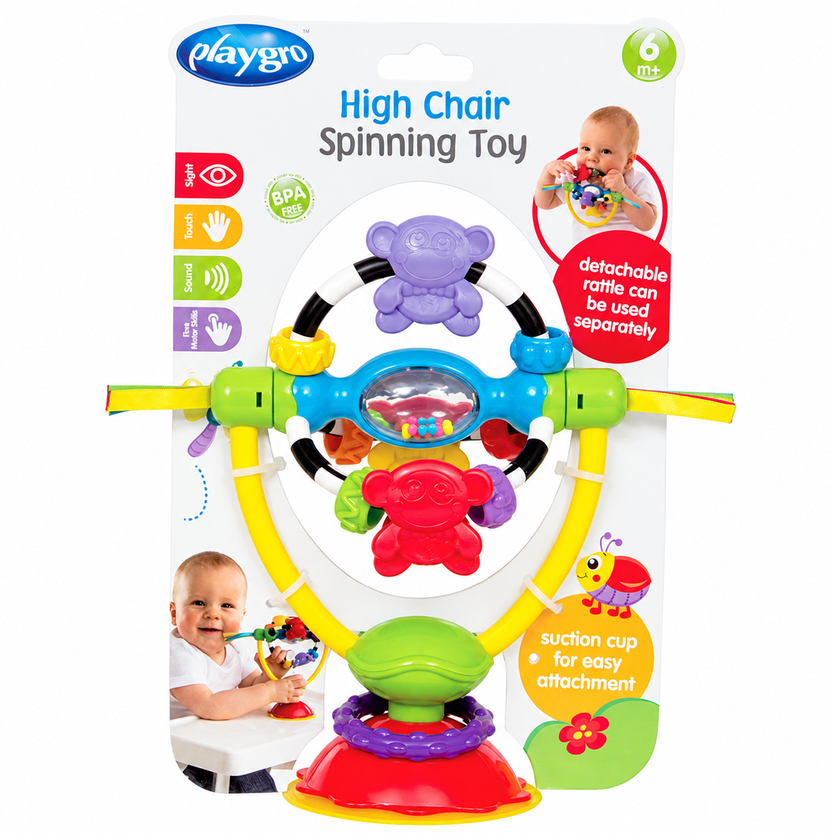 Playgro aktivitetslegetøj med sugekop til højstol +6mdr
