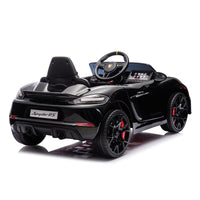 Thumbnail for Azeno Porsche Spyder 718 RS Svart elbil med gummihjul och MP3