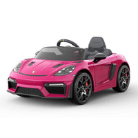 Thumbnail for Azeno Porsche Spyder 718 RS Rosa elbil med gummihjul och MP3