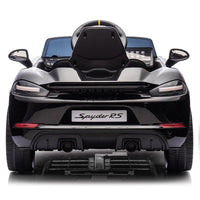 Thumbnail for Azeno Porsche Spyder 718 RS Svart elbil med gummihjul och MP3