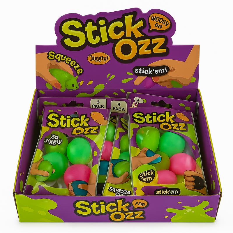 Suntoy Squeeze Sticky Ooz Jumbo, 3-pack (5cm)