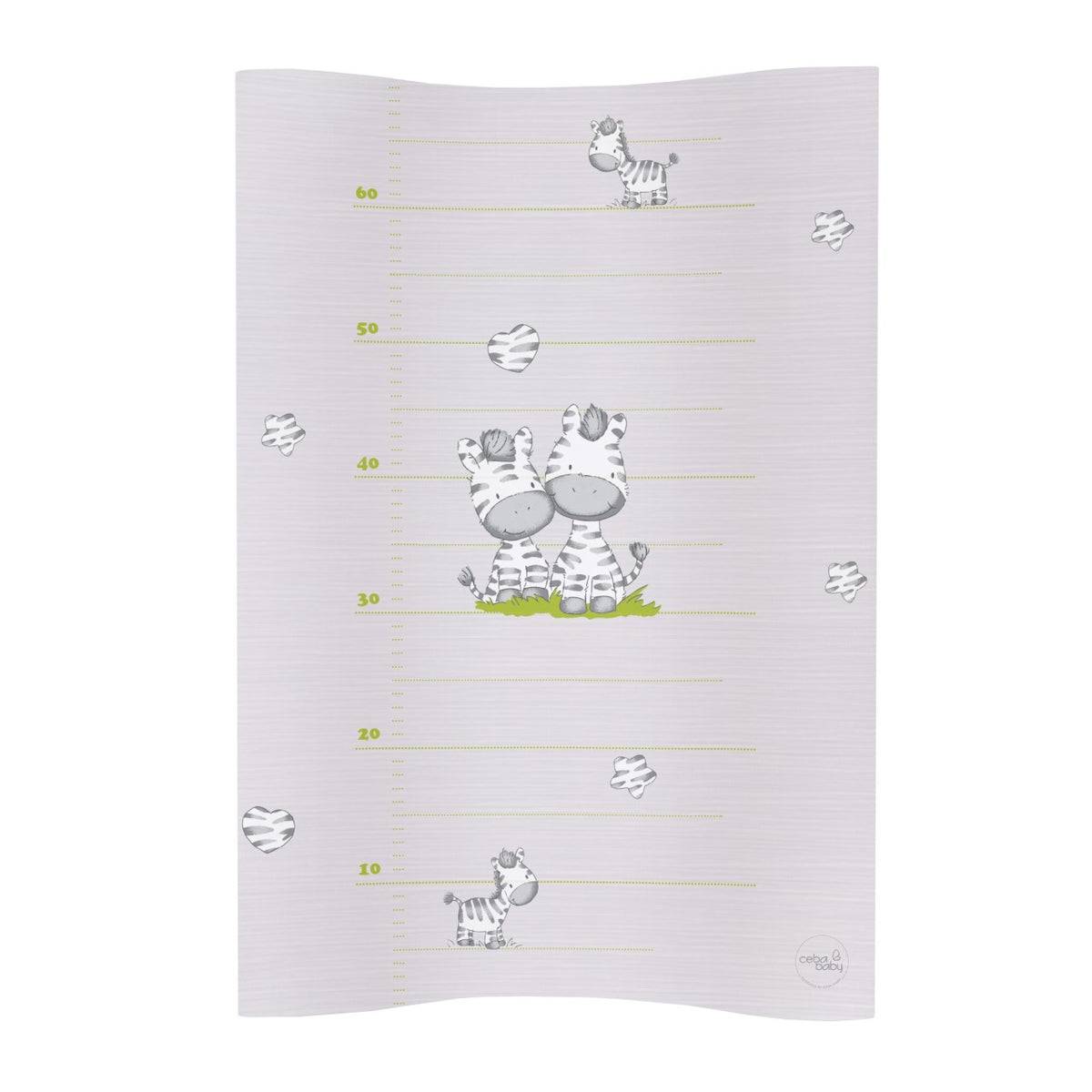 Ceba Baby Skötbädd Zebra Grå med höga kanter (70x50cm)