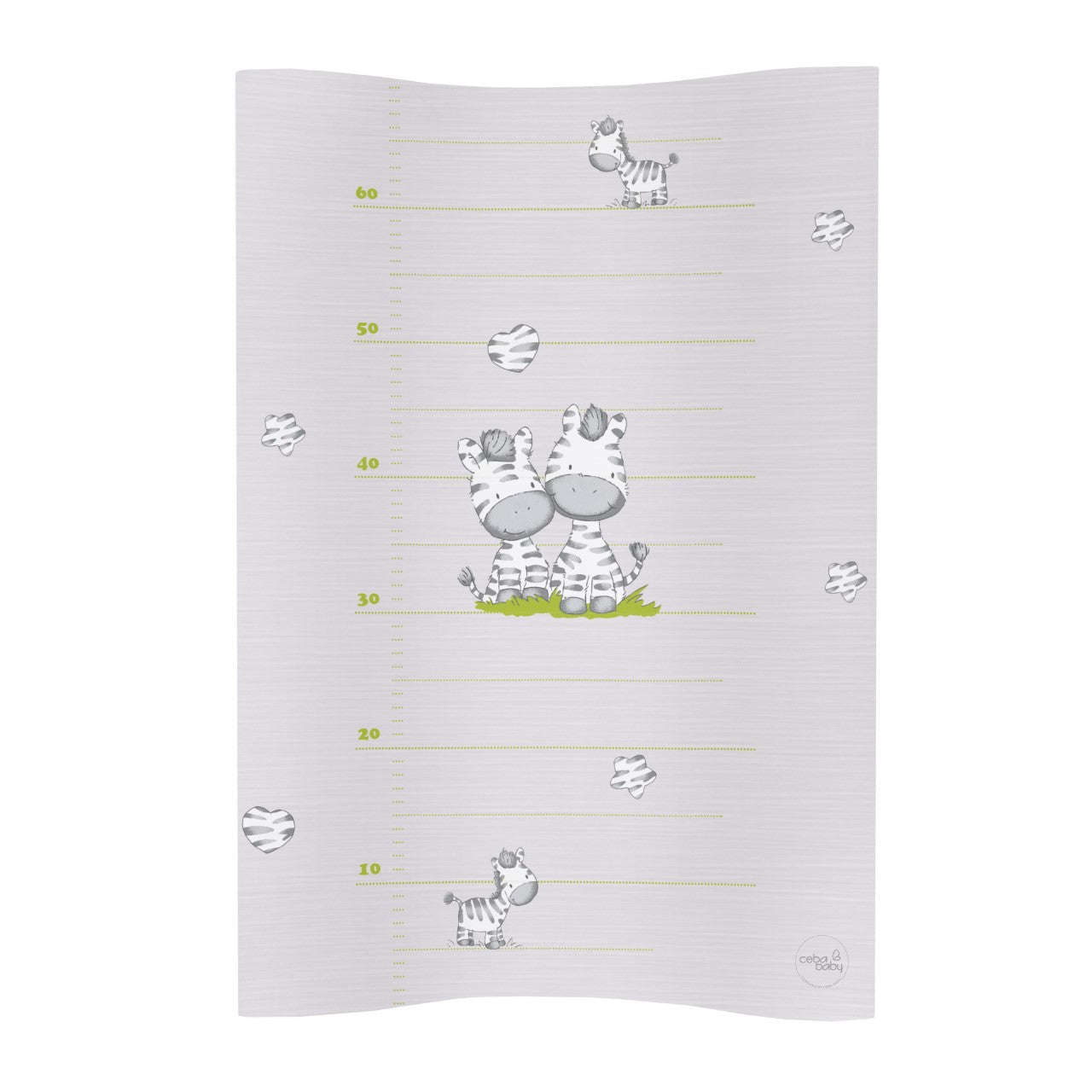 Ceba Baby Skötbädd Zebra Grå med höga kanter (70x50cm)