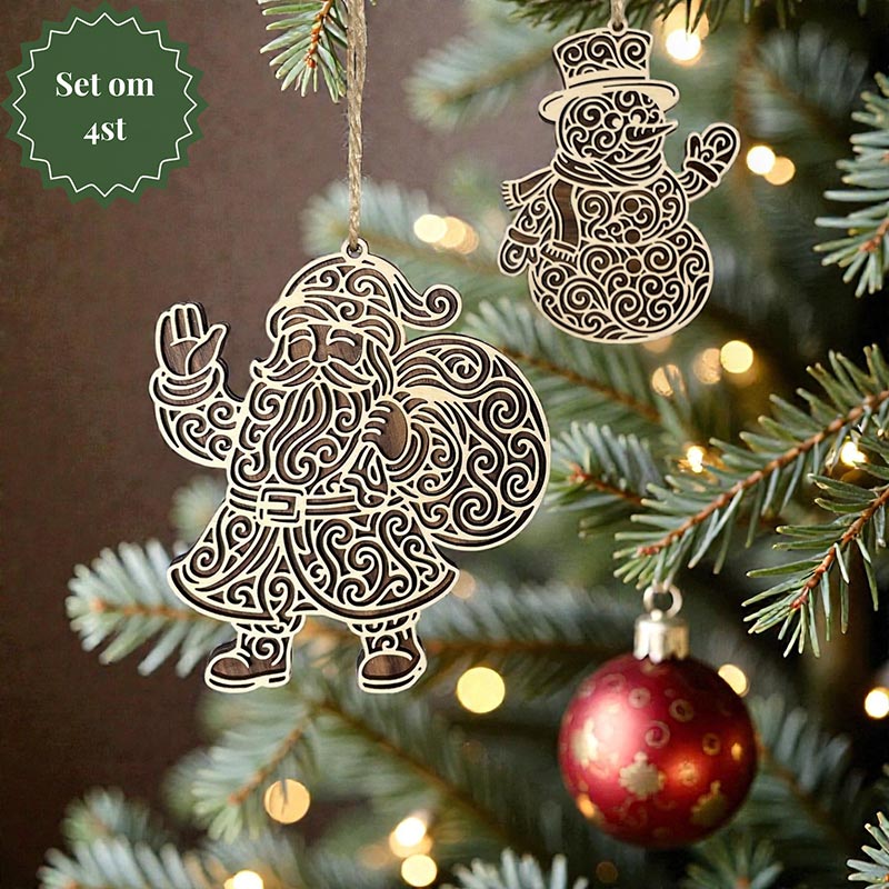 Vintertid - Julefigurer i trä (4-pack)
