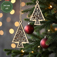 Thumbnail for Vintertid - Julgranar i trä (4-pack)