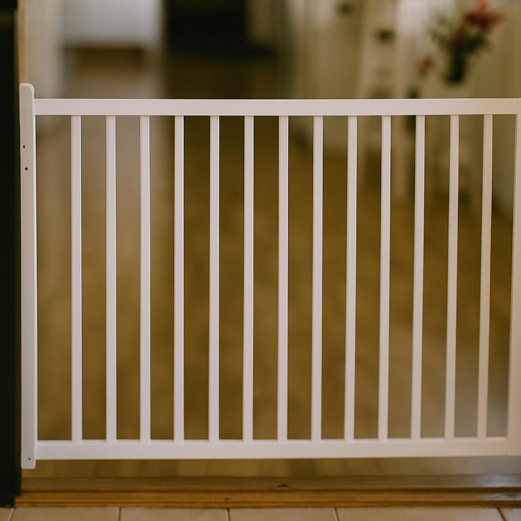 2Me Fällgrind i trä Vit/Natur (95cm)